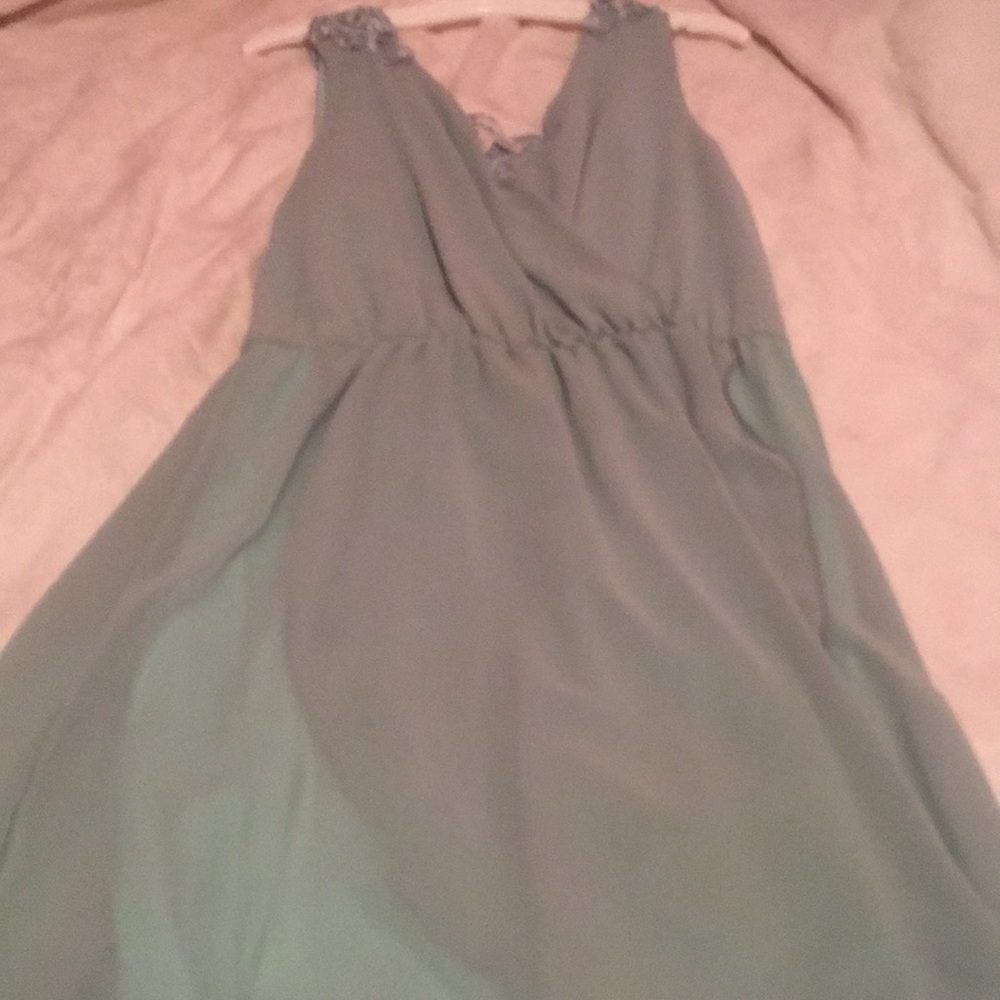 Mint high low Dress